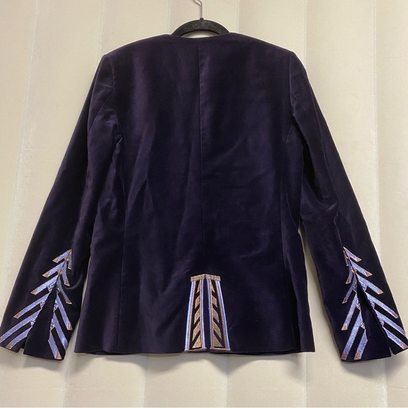 Zadig & Voltaire Women’s Blazer Jacket Small Velvet Quiet Luxury Designer Purple - Picture 1 of 15